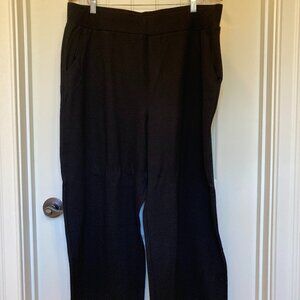 Talbots Plus Black Pull-On Wide Leg Pants, Women’s 2X